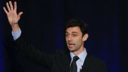 Democratic candidate for Georgia's Sixth Congressional Seat Jon Ossoff speaks to supporters during an election-night watch party Tuesday, April 18, 2017, in Dunwoody, Ga.