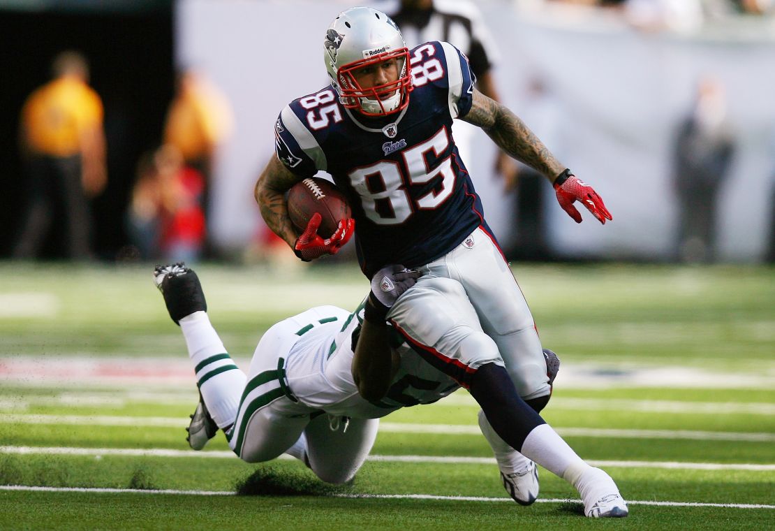 Aaron Hernandez played for the New England Patriots from 2010 until his arrest on a first-degree murder charge in 2013.