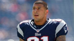 FOXBORO, MA - SEPTEMBER 16:  Aaron Hernandez #81 of the New England Patriots practices before a game against the Arizona Cardinals at Gillette Stadium on September 16, 2012 in Foxboro, Massachusetts. (Photo by Jim Rogash/Getty Images)