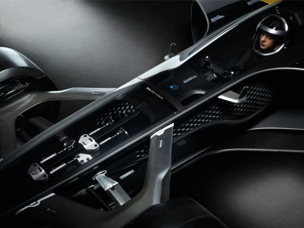 Helmets are transparent to enable a closer connection between fans and drivers. 
