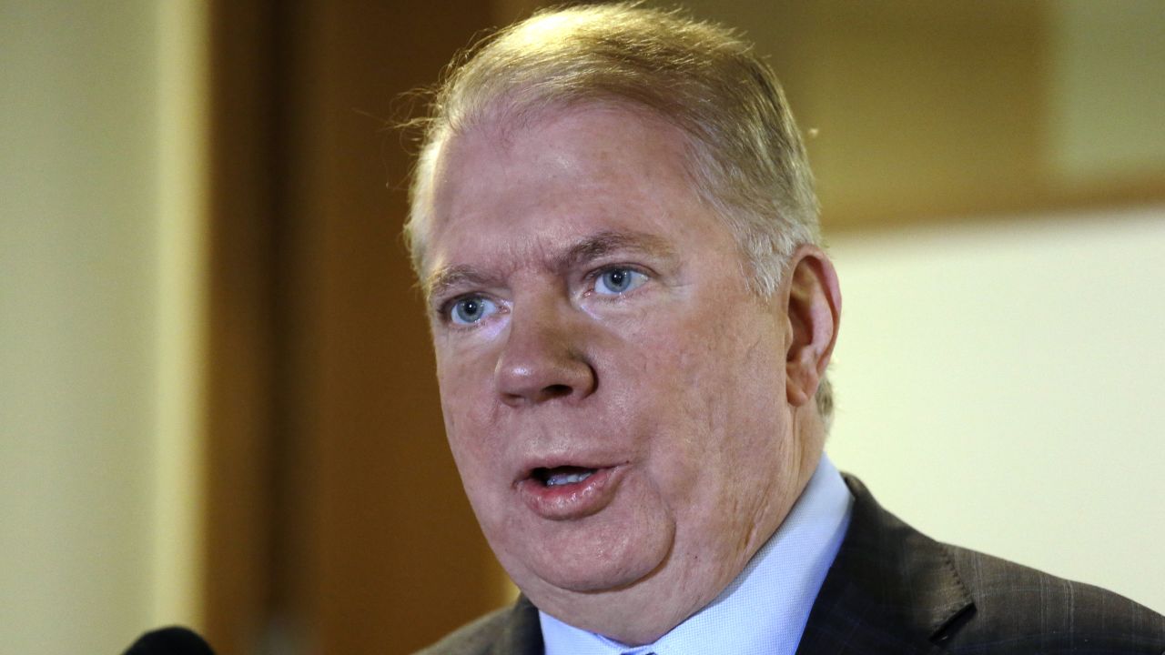 Seattle Mayor Ed Murray reads a statement to media members Friday, April 7, 2017, in Seattle. A lawsuit filed Thursday accuses Murray of sexually molesting a teenage high-school dropout in the 1980s, and in interviews with The Seattle Times, two other men claim he abused them. The mayor denied the allegations through his personal spokesman Jeff Reading. (AP Photo/Elaine Thompson)