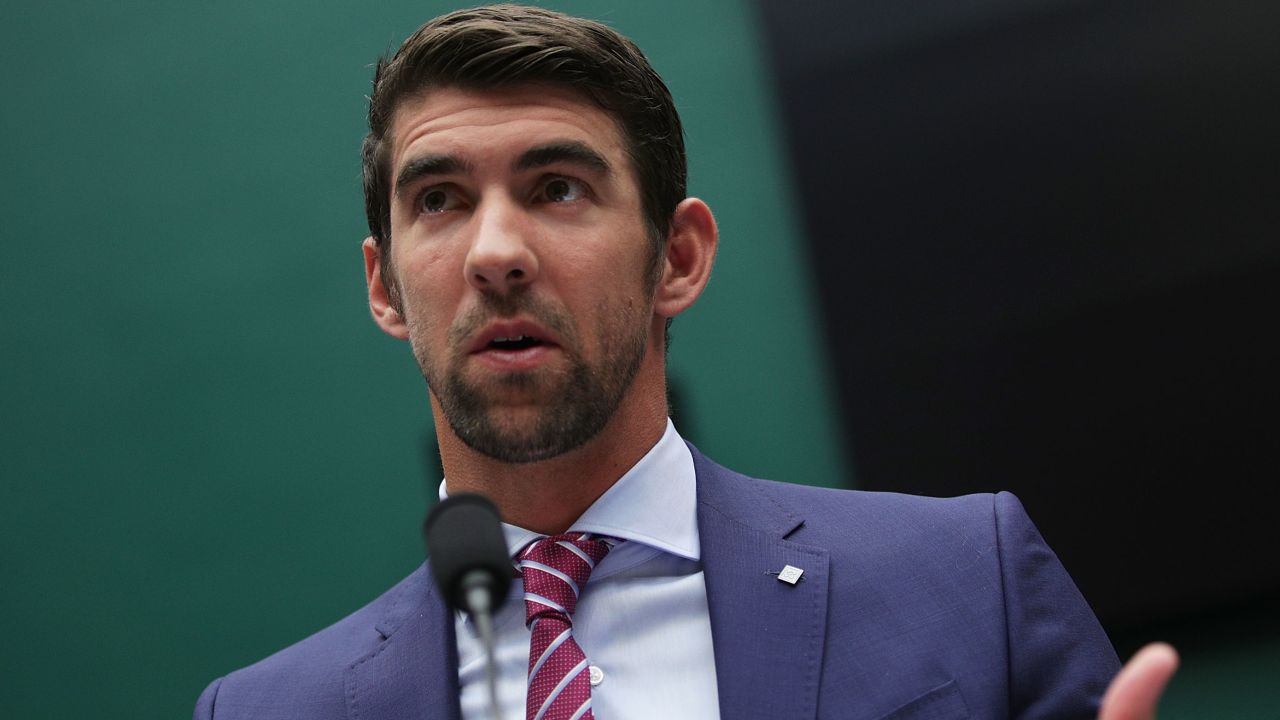 WASHINGTON, DC - FEBRUARY 28:  American swimmer and Olympic gold medalist Michael Phelps testifies during a hearing before the Oversight and Investigations Subcommittee of House Energy and Commerce Committee February 28, 2017 on Capitol Hill in Washington, DC. The subcommittee held a hearing on "Ways to Improve and Strengthen the International Anti-Doping System."  (Photo by Alex Wong/Getty Images)