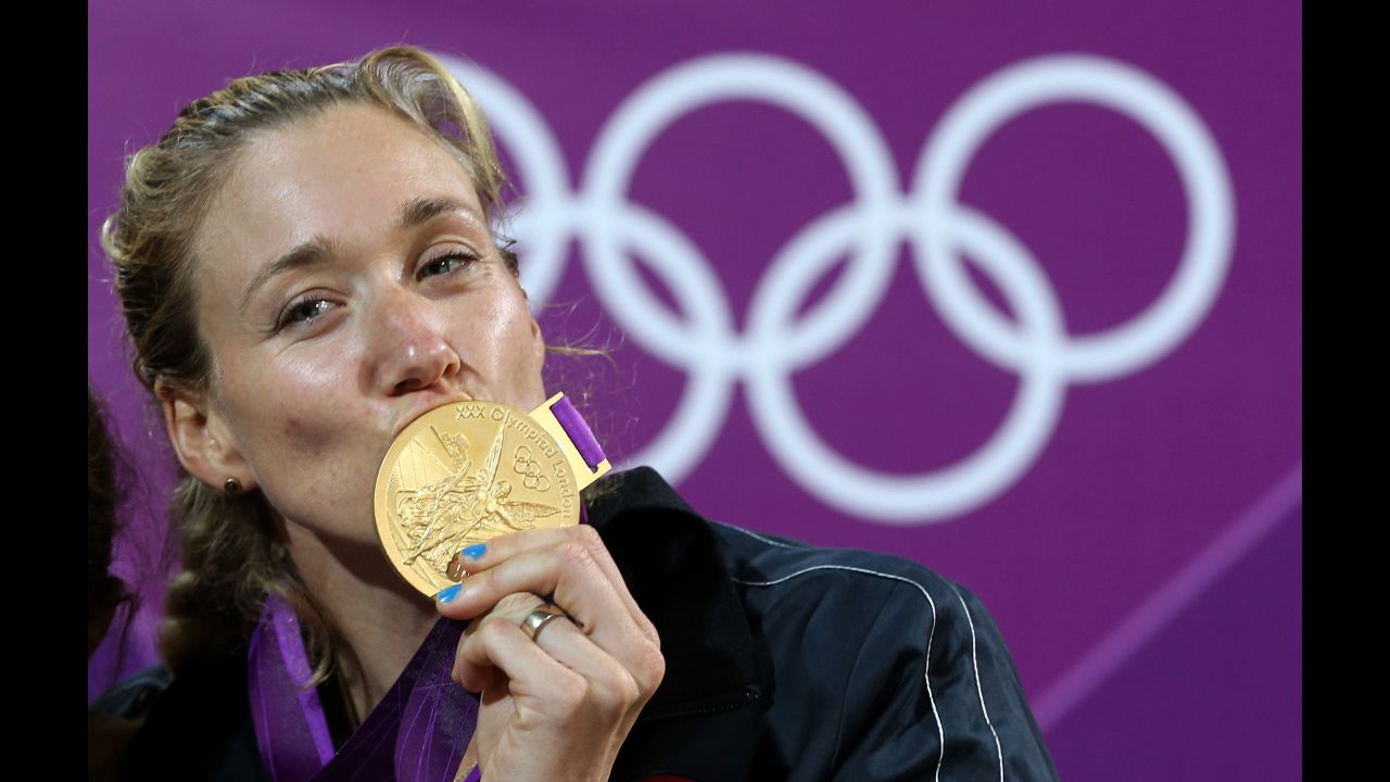 <a href="http://www.teamusa.org/usa-volleyball/athletes/Kerri-Walsh" target="_blank" target="_blank">Kerri Walsh Jennings</a>, a volleyball athlete, won her third gold medal at the 2012 Games in London. Only later did she realize she had competed -- and won the top prize -- while pregnant.