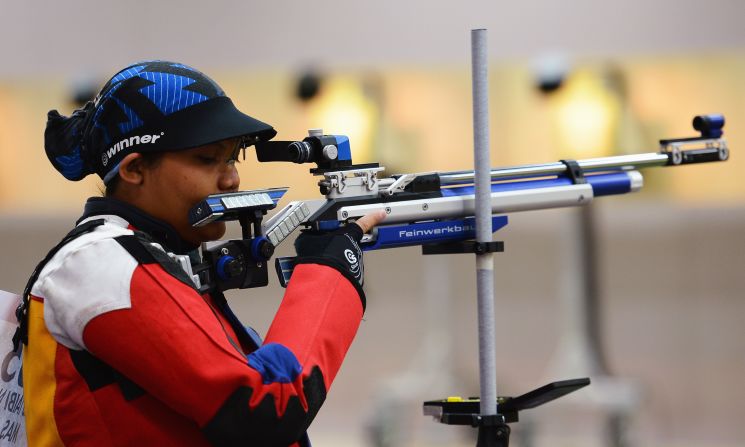 Sharpshooter Nur Suryani Mohd Taibi competed for Malaysia while eight months pregnant. <a href="index.php?page=&url=https%3A%2F%2Fwww.sportskeeda.com%2Fshooting%2Fmalaysian-mum-to-be-targets-olympic-shooting-gold" target="_blank" target="_blank">Before the 2012 games, she told AFP</a> that the added weight of carrying her first child brought her added stability in her shooting stance. 