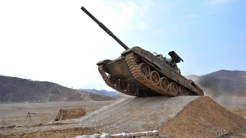 This undated picture released from North Korea's official Korean Central News Agency (KCNA) on April 1, 2017 shows the Korean People's Army Tank Crews' Competition-2017 at an undisclosed location. / AFP PHOTO / KCNA VIA KNS / STR / South Korea OUT / REPUBLIC OF KOREA OUT   ---EDITORS NOTE--- RESTRICTED TO EDITORIAL USE - MANDATORY CREDIT "AFP PHOTO/KCNA VIA KNS" - NO MARKETING NO ADVERTISING CAMPAIGNS - DISTRIBUTED AS A SERVICE TO CLIENTS
THIS PICTURE WAS MADE AVAILABLE BY A THIRD PARTY. AFP CAN NOT INDEPENDENTLY VERIFY THE AUTHENTICITY, LOCATION, DATE AND CONTENT OF THIS IMAGE. THIS PHOTO IS DISTRIBUTED EXACTLY AS RECEIVED BY AFP.  /         (Photo credit should read STR/AFP/Getty Images)