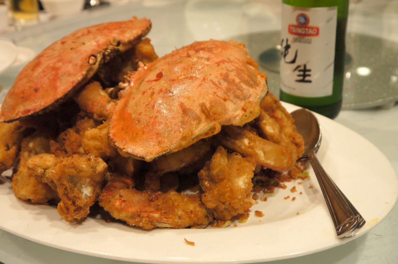 Fried crab at the R&G Lounge is said to be outstanding.