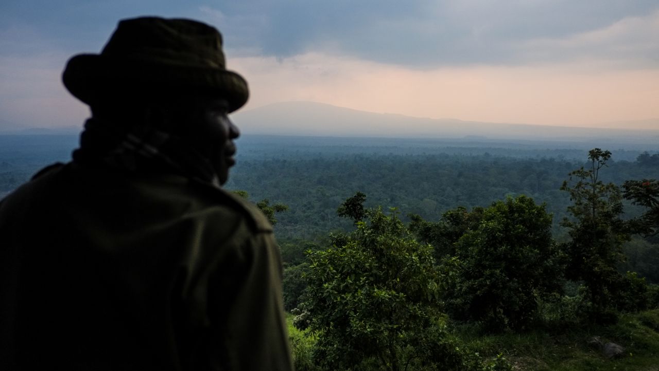 "The park brings a lot of different kinds of services that are benefiting the community," Katembo told CNN. <br /><br />"For instance you have the protected fisheries where many fishermen are able to sustain their families and are able to have income generation."<br /><br />Pictured, a ranger looks out over Virunga.