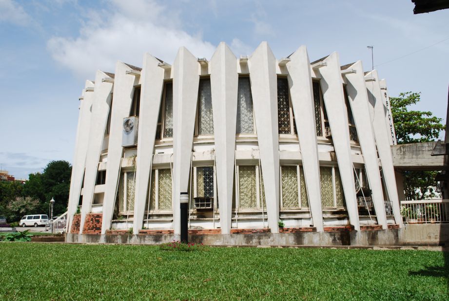 The movement was ended by the savage Khmer Rouge regime which devastated the country. Many of Molyvann's buildings remained survived this period, however, such as the Institute of Foreign Languages (IFL), pictured here, which was built in 1971.