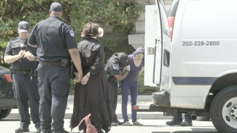 Capitol Police arrest two at a protest on April 20, 2017.