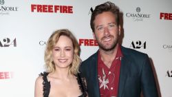 HOLLYWOOD, CA - APRIL 13:  Actors Brie Larson and Armie Hammer attend the premiere of A24's "Free Fire" at ArcLight Hollywood on April 13, 2017 in Hollywood, California.  (Photo by Frederick M. Brown/Getty Images)