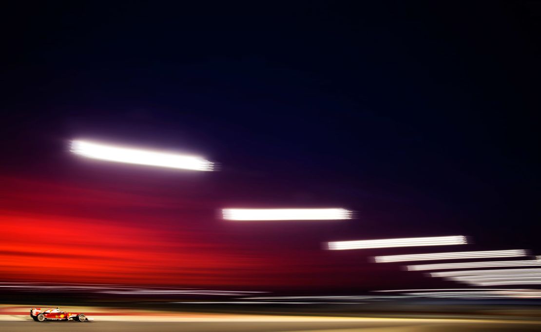 Ferrari's Kimi Raikkonen on track at the Bahrain Grand Prix.