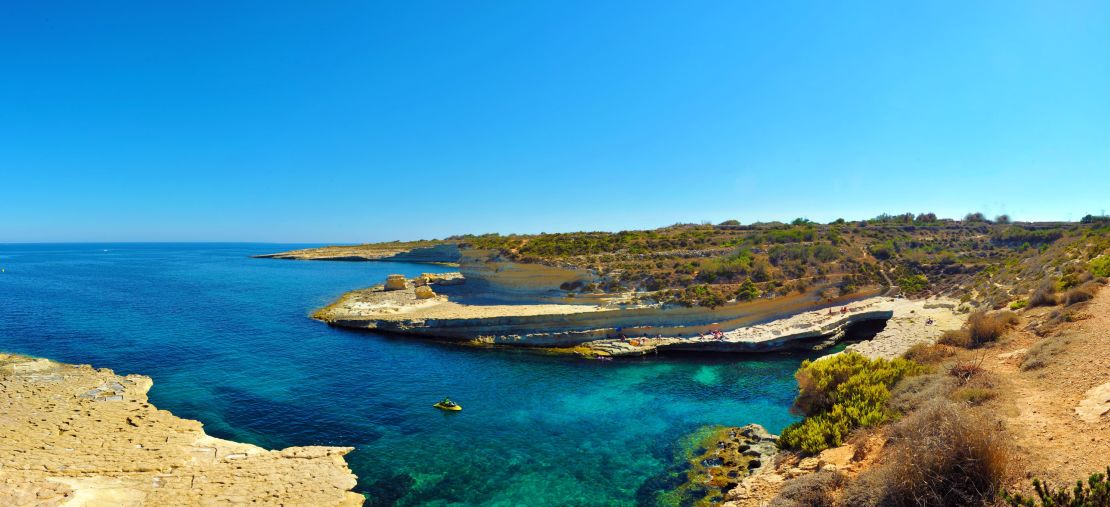 St Peter's Pool is a stunning natural swimming spot with spacious sunbathing shelves.