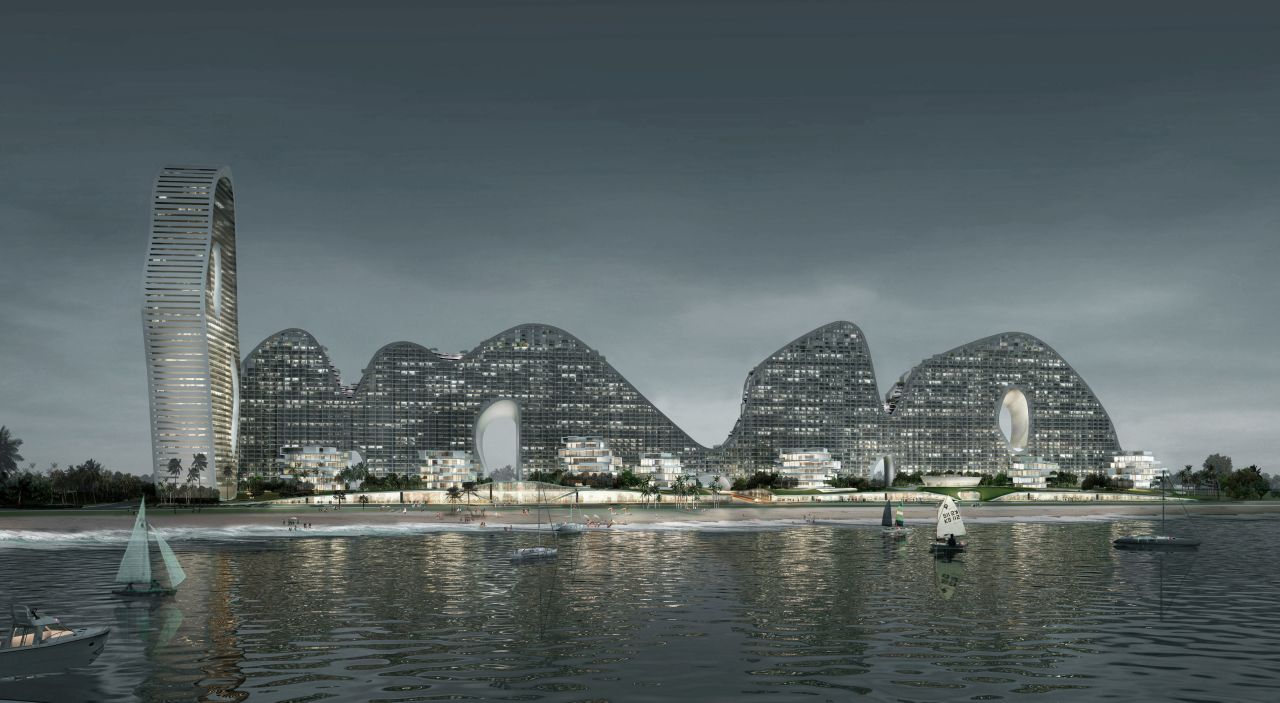 Located in the oceanfront of Southern China, this vast residential complex combines high rise structure and undulating typology, aiming for a high-density solution. 