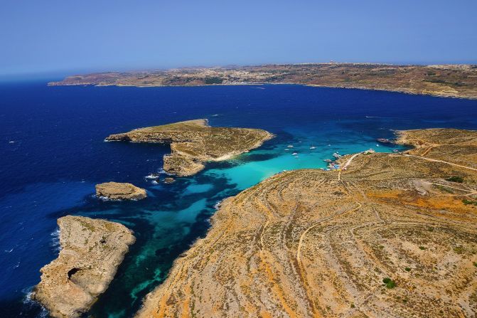 <strong>Blue Lagoon: </strong>Car-free Comino island between Malta and Gozo boasts the spectacular  sheltered inlet known as the Blue Lagoon. 