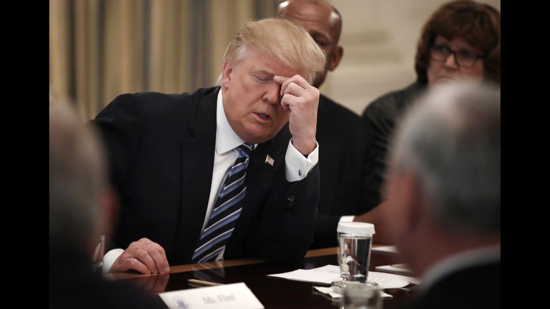 Trump meets with members of the US airline industry on Thursday, February 9. Trump said he knows US airlines are "under pressure from a lot of foreign elements and foreign carriers." But he added that "we want to make life good for them also." Foreign carriers buy lots of planes and jet engines from US manufacturers, and that supports thousands of well-paying factory jobs at home. During <a href="http://money.cnn.com/2017/02/09/news/companies/trump-airline-ceos/" target="_blank">the meeting,</a> Trump also promised that the United States would invest in transportation infrastructure, improving the nation's airports and air traffic control system. 