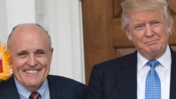 President-elect Donald Trump meets with former New York City Mayor Rudy Giuliani at the clubhouse of Trump National Golf Club November 20, 2016 in Bedminster, New Jersey. / AFP / Don EMMERT        (Photo credit should read DON EMMERT/AFP/Getty Images)