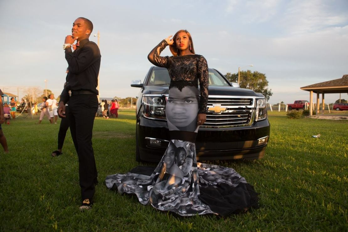 The dress was designed by Florida-based designer Terrence Torrence