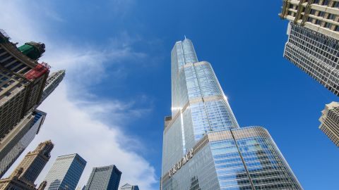 Chicago skyscrapers with the Trump International Hotel and Tower.