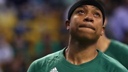 BOSTON, MA - APRIL 16: Isaiah Thomas #4 of the Boston Celtics looks on during warm ups before Game One of the Eastern Conference Quarterfinals against the Chicago Bulls at TD Garden on April 16, 2017 in Boston, Massachusetts. NOTE TO USER: User expressly acknowledges and agrees that, by downloading and or using this Photograph, user is consenting to the terms and conditions of the Getty Images License Agreement. (Photo by Maddie Meyer/Getty Images)