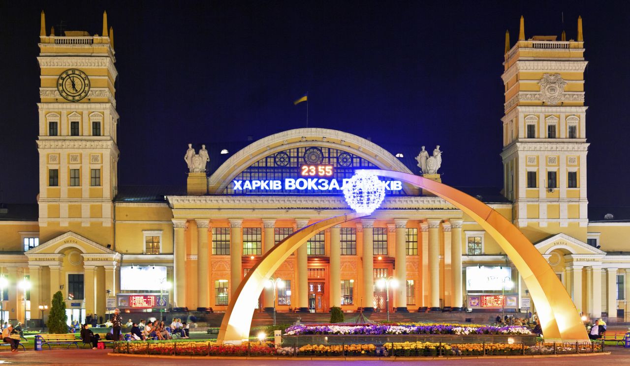<strong>Kharkiv: </strong>The railway station is one of the gems of Kharkiv, once the capital of Ukraine and now its second city. Photo: Aleksandr Oslpov/Flickr.