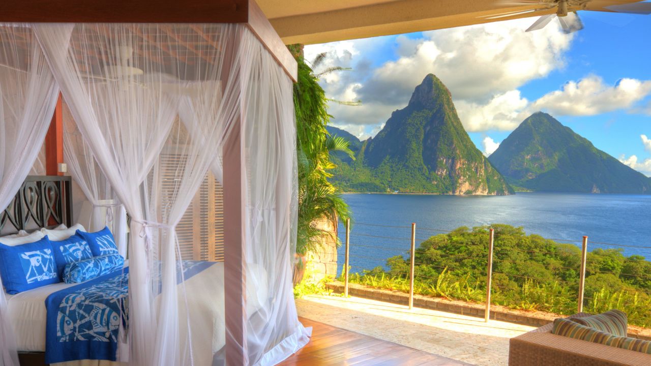 <strong>Jade Mountain Resort, Saint Lucia: </strong>The fourth wall is absent at each of this Caribbean resort's 24 infinity pool sanctuaries or five sky Jacuzzi suites. In keeping with the peaceful atmosphere, there are no televisions or Wi-Fi in the guest rooms. <br />