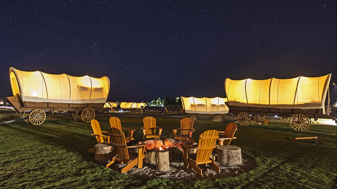 <strong>Conestoga Ranch, Garden City, Utah: </strong>Life at this remote Utah ranch is centered around Bear Lake, where guests can stay in 19th-century style Conestoga wagons or glamping-style tents.<br />
