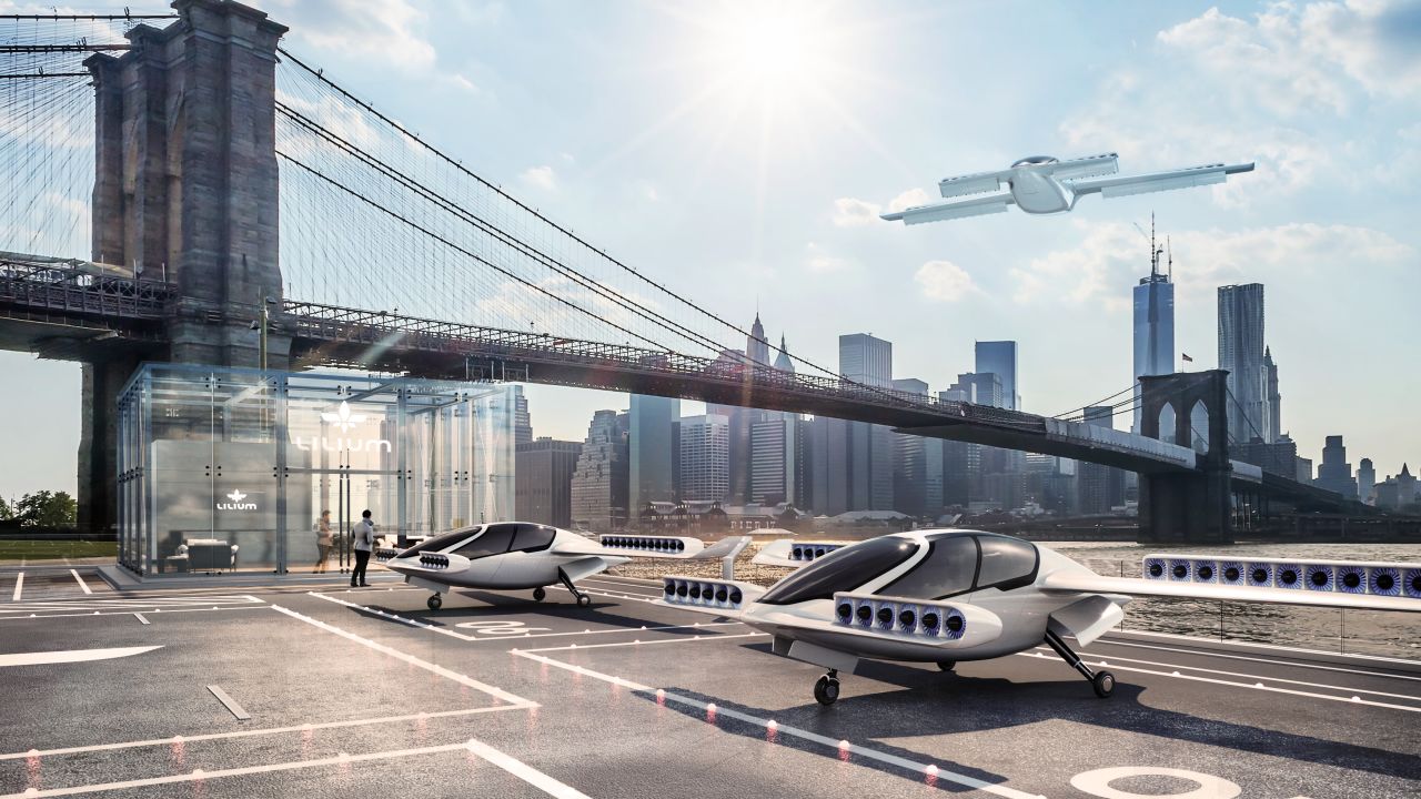 The Lilium Jet is designd to take off vertically from helipads or other small spaces -- even gardens.