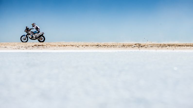 Mohammed Balooshi takes part in the fourth stage of the Qatar Cross Country Rally on Friday, April 21.