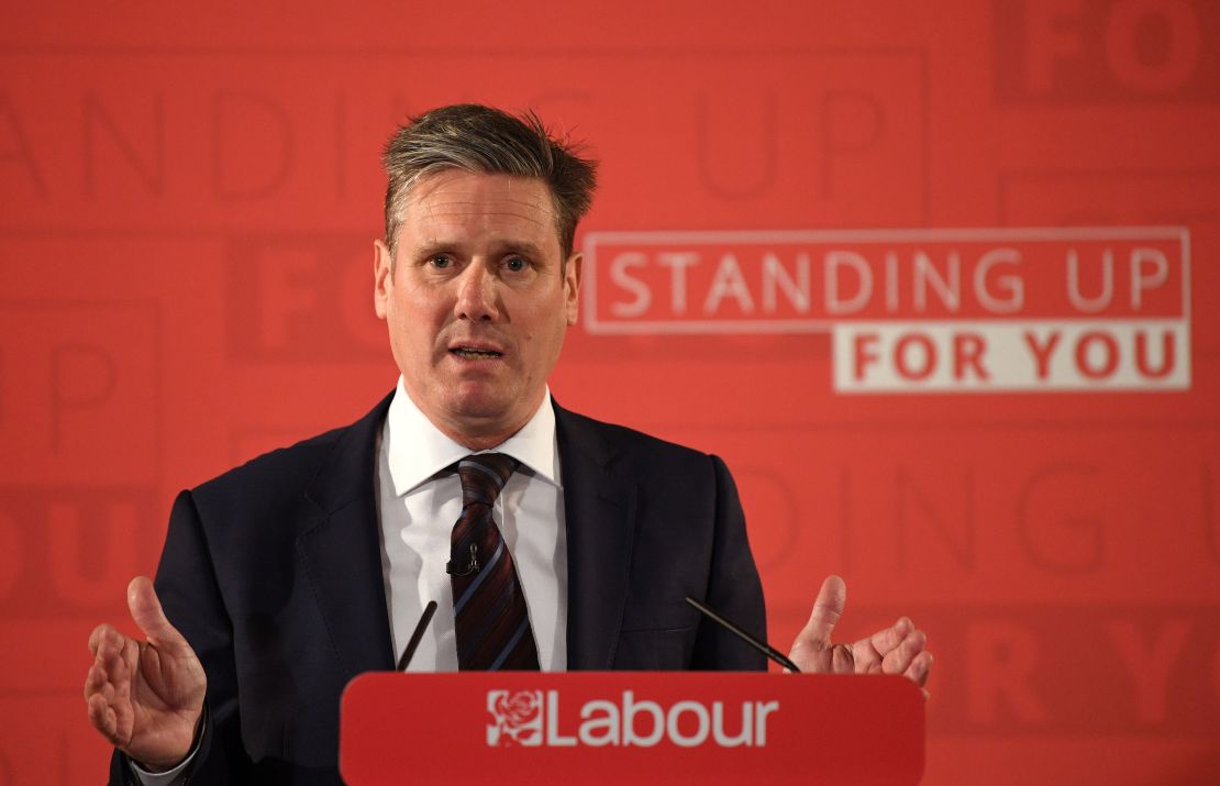 Labour's Keir Starmer outlines his party's vision for Brexit in London on Tuesday.