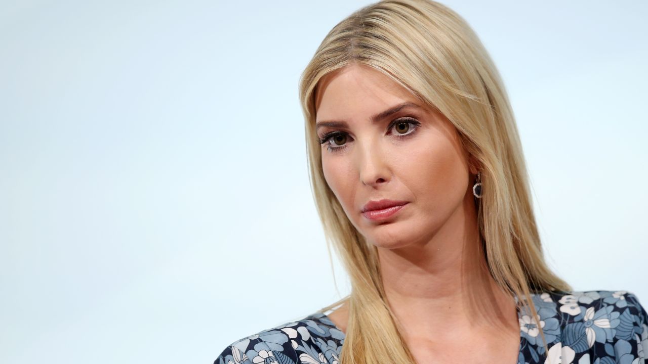 Ivanka Trump is seen on stage of the W20 conference on April 25, 2017 in Berlin, Germany.