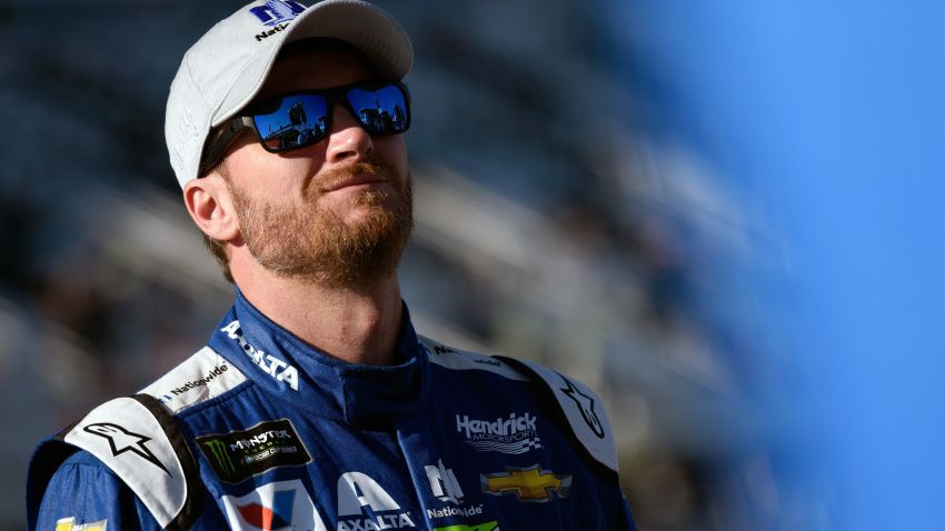 DAYTONA BEACH, FL - FEBRUARY 19:  Dale Earnhardt Jr., driver of the #88 Nationwide Chevrolet, stands on the grid during qualifying for the Monster Energy NASCAR Cup Series 59th Annual DAYTONA 500 at Daytona International Speedway on February 19, 2017 in Daytona Beach, Florida.  (Photo by Jared C. Tilton/Getty Images)