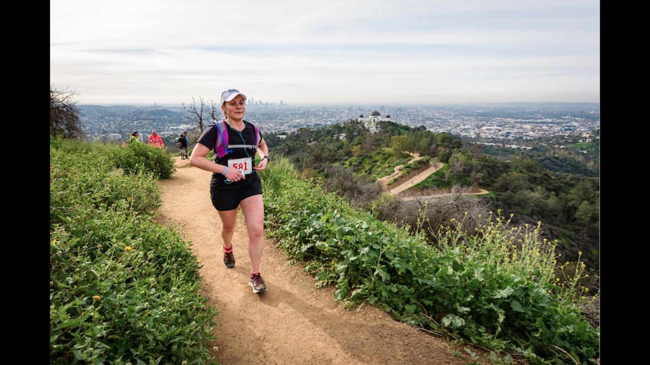Flygare competed in the 2017 Griffith Park Trail Marathon in Los Angeles March.