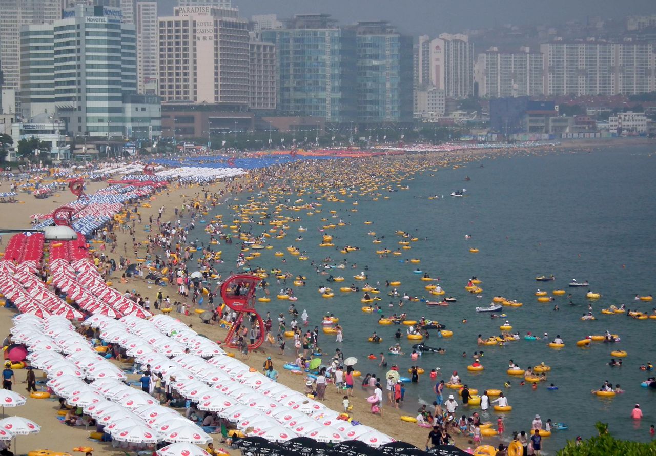 The beach of Haeundae in South Korea's southern port city of Busan.
