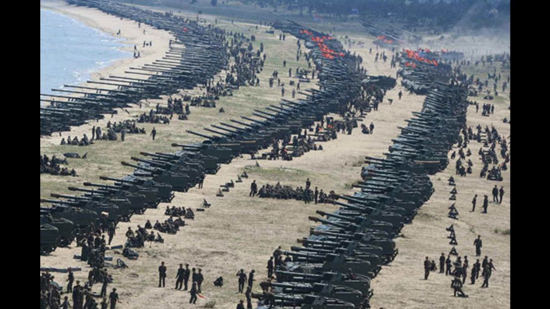 Live fire drills took place Tuesday, April 25 in Wonsan, North Korea, to mark the 85th anniversary of the Korean People's  Army founding, according to North Korean state media.