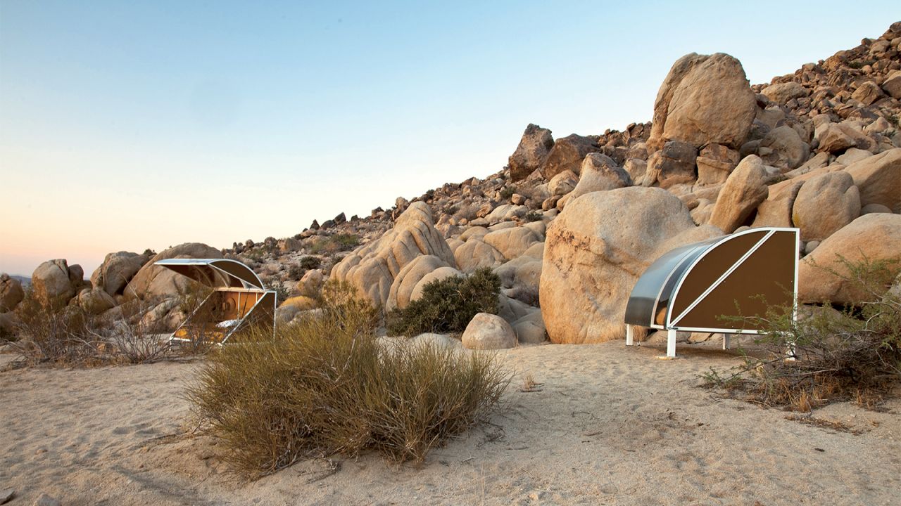 Designed by American artist Andrea Zittel, these lightweight, movable cabins are located on her A-Z West compound near the Joshua Tree National Park. Visitors can stay in these spartan steel and aluminum wagons twice a year in exchange for an hour's labor each day. 