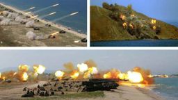 North Korean state media released pictures purporting to show life-fire drills in Wonsan, North Korea, to mark the 85th anniversary of the Korean Peopleís Armyís founding.