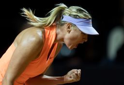 Maria Sharapova during her first match in 15 months in Stuttgart, Germany in April. 