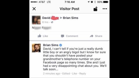 brian simms facebook response
