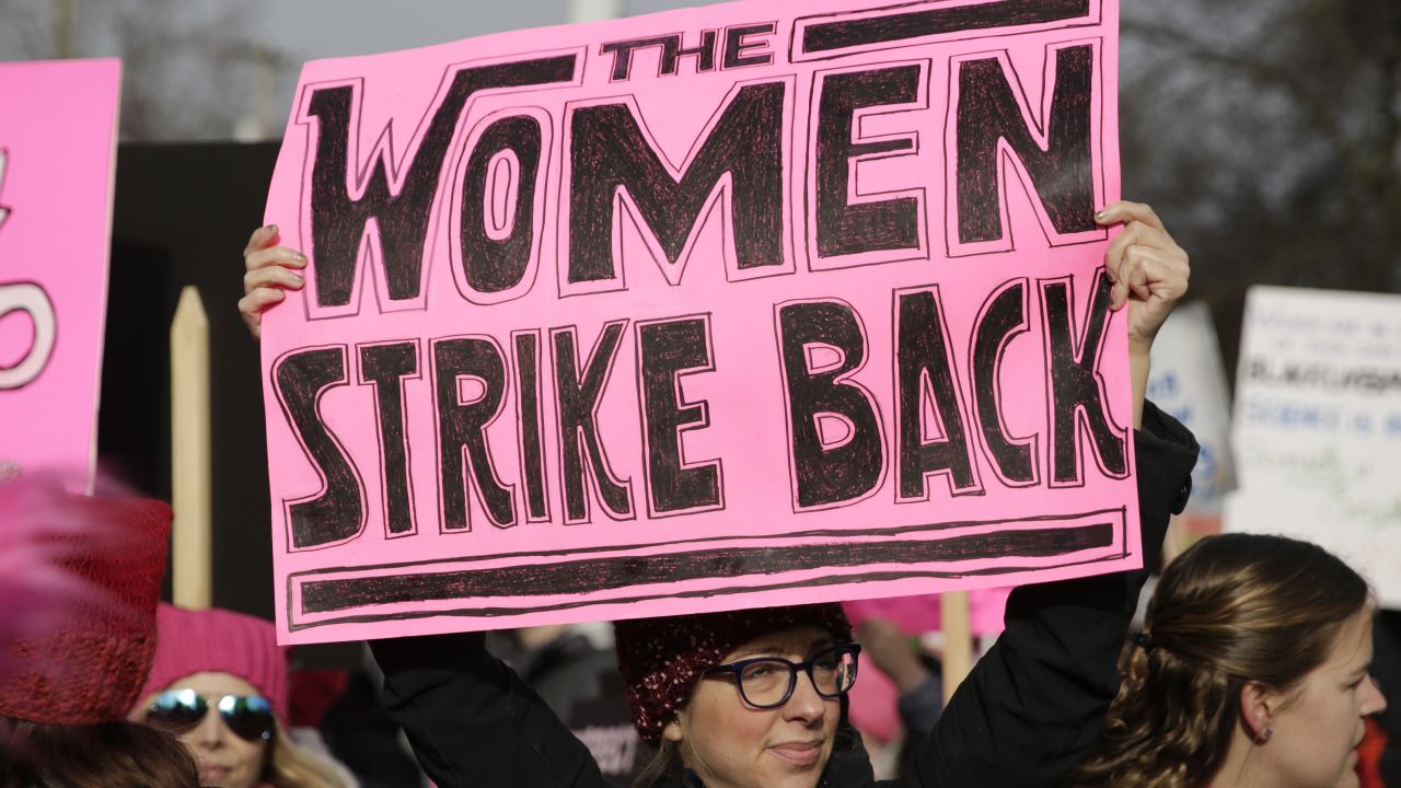 People gather at Judkins Park during the Women's March in Seattle, Washington on January 21, 2017.