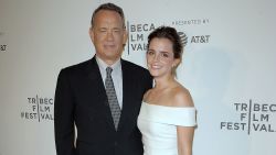 Tom Hanks and Emma Watson attend "The Circle" screening during the 2017 Tribeca Film Festival on April 26, 2017 in New York City.