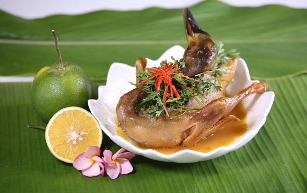 San says Khmer food relies heavily on galangal, garlic, lemongrass, kaffir lime leaves and turmeric and also uses local ingredients, such as leaves from the native nhor tree. 