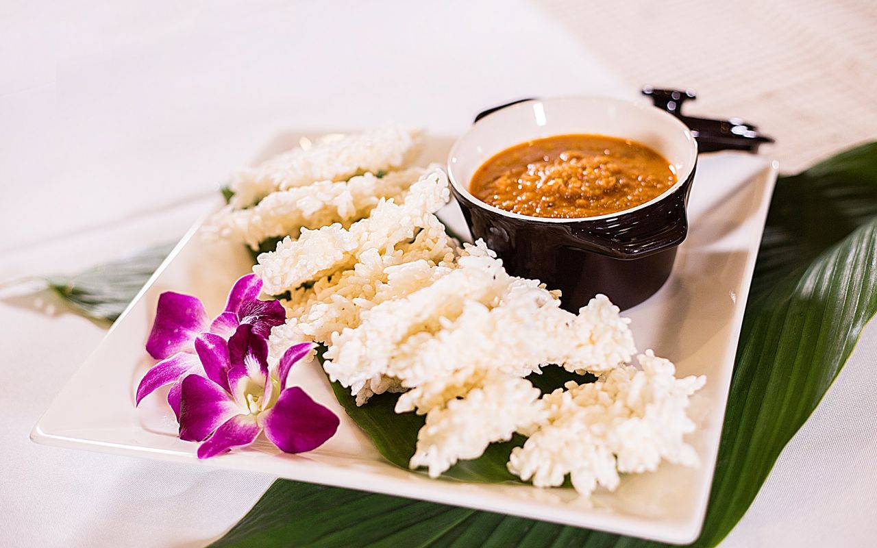 Khmer food has three categories: royal, elite and peasant. Richer and more complicated, royal food -- such as this dish -- was traditionally served to the royal family and their courtiers in the palace. 
