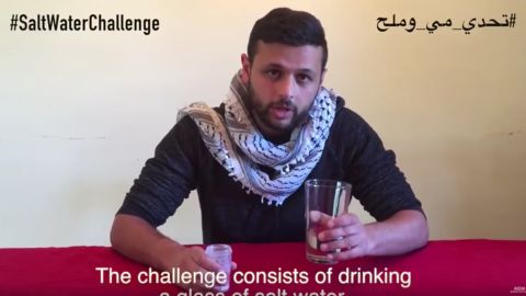 The Salt Water Challenge appears to have been started by Aarab Marwan Barghouti, the son of a prominent Palestinian prisoner.