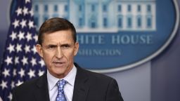 WASHINGTON, DC - FEBRUARY 01:  National Security Adviser Michael Flynn answers questions in the briefing room of the White House February 1, 2017 in Washington, DC. Flynn said the White House is "officially putting Iran on notice" for a recent missile test and support for Houthi rebels in Yemen.  (Photo by Win McNamee/Getty Images)