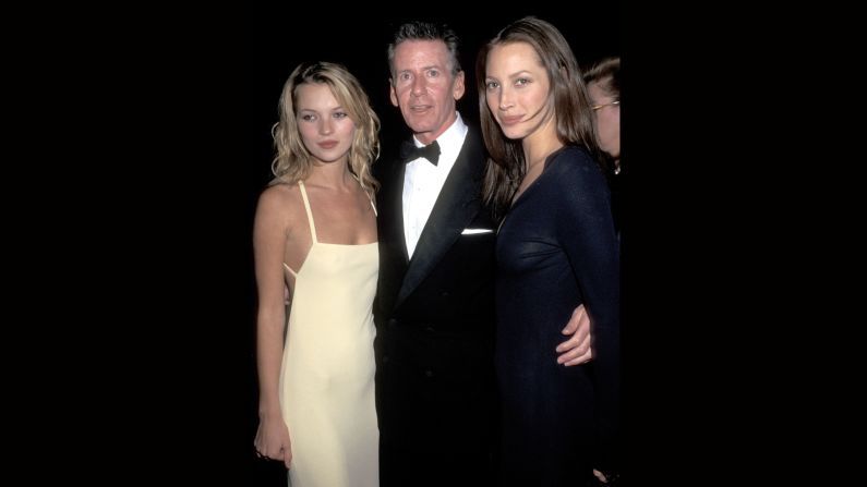Kate Moss, Calvin Klein, and Christy Turlington attend the 1995 event --  "Haute Couture." 