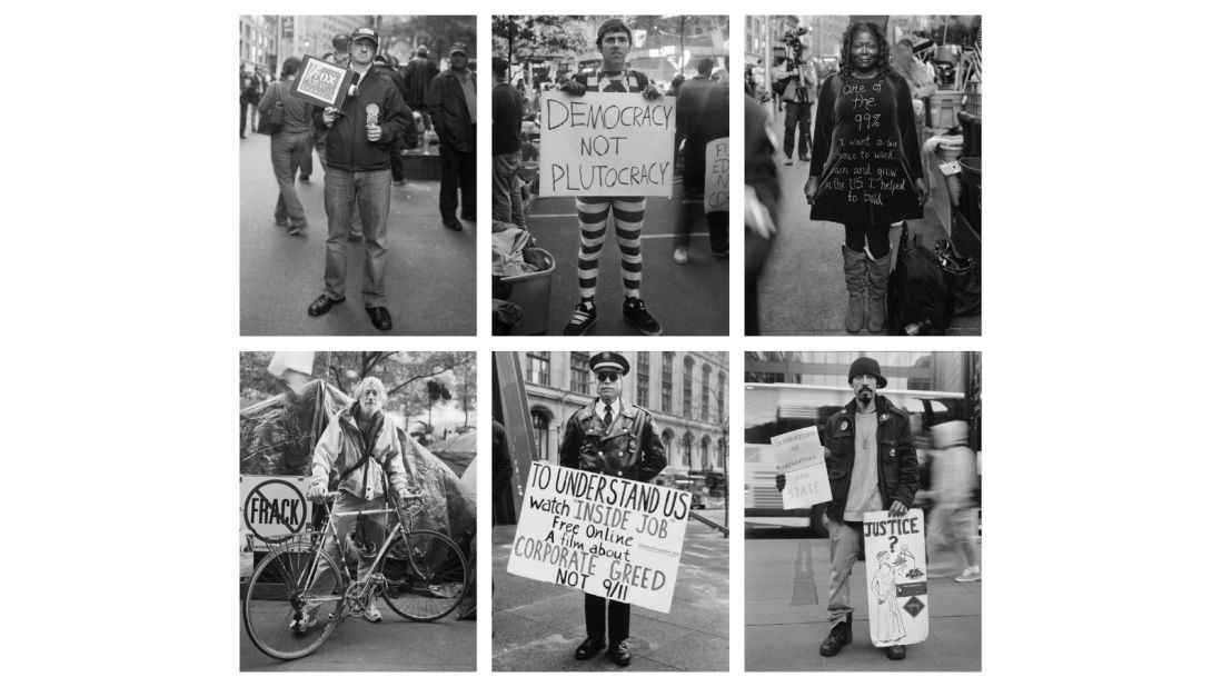In "Occupying Wall Street," New York-based photographer Accra Shepp set out to take as many portraits of protesters at Zucotti Park as possible during the final months of 2011. Juxtaposed against "The Family," Shepp's series embodies the political response to the power structure revealed in Avedon's photographs.