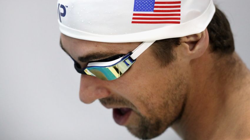AUSTIN, TX - JUNE 03:  Michael Phelps prepares to swim in the Men's 100 meter freestyle heat race during the Longhorn Aquatics Elite Invite on June 3, 2016 in Austin, Texas.  (Photo by Tom Pennington/Getty Images)