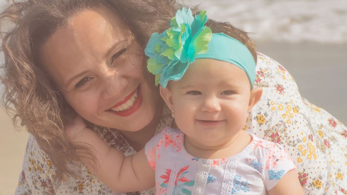 Yazmil with her daughter at 9 months 