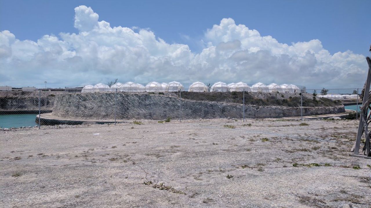 Tents set up for the Fyre Festival.