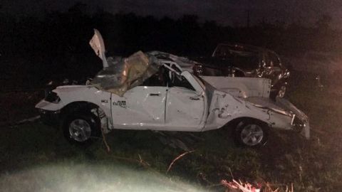 In Canton, Texas, "There are cars that have been thrown around like rag dolls," said Cliff Henthorn, who took this photo Saturday while visiting from Fort Worth.